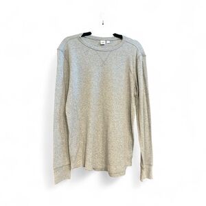 GAP Men's Heather Gray Waffle Long Sleeve Tee